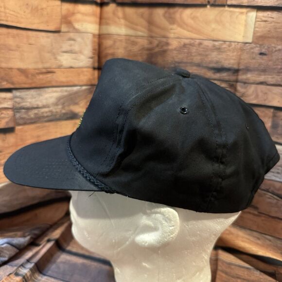 Wells Fargo Bank Hat Adjustable Black Cap Stagecoach Logo Rope Bill Vintage - Picture 4 of 7